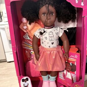 Fashion Play Doll with Pink Shimmer Skirt and Pastel Accessories